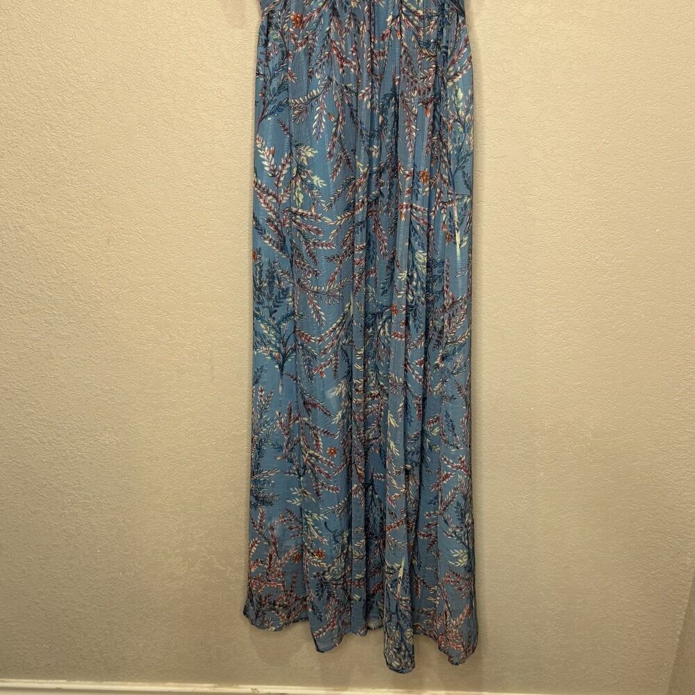 Sundance Dress Womens XS Floral Midi Wrap Flutter Sleeve Boho Chiffon - Picture 4 of 8